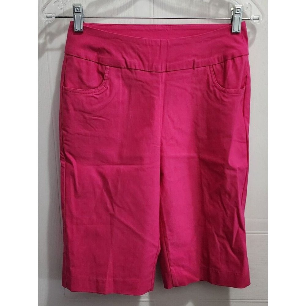 NEW Kristen's Kloset Women Pull On Pre Shrunk Bermuda Style Shorts Hot Pink Sz 4